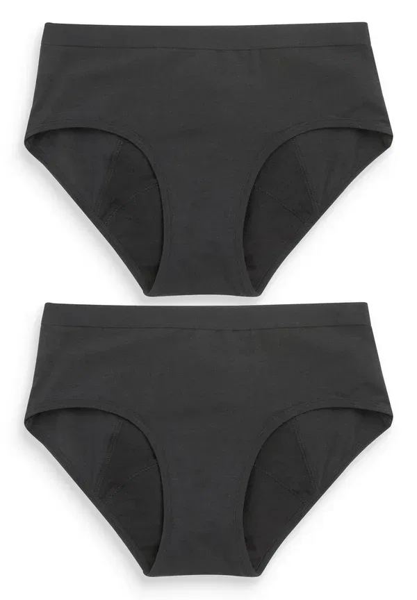 Трусы 2 шт, хлопок с эластаном, Teen Period Pants by Next, черный