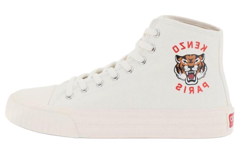 

Высокие кеды с тигровым принтом KENZO, белый