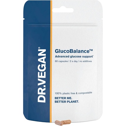 

DR.VEGAN GlucoBalance Растительная добавка для контроля сахара в крови 60 капсул - 30-дневный запас Dr Vegan