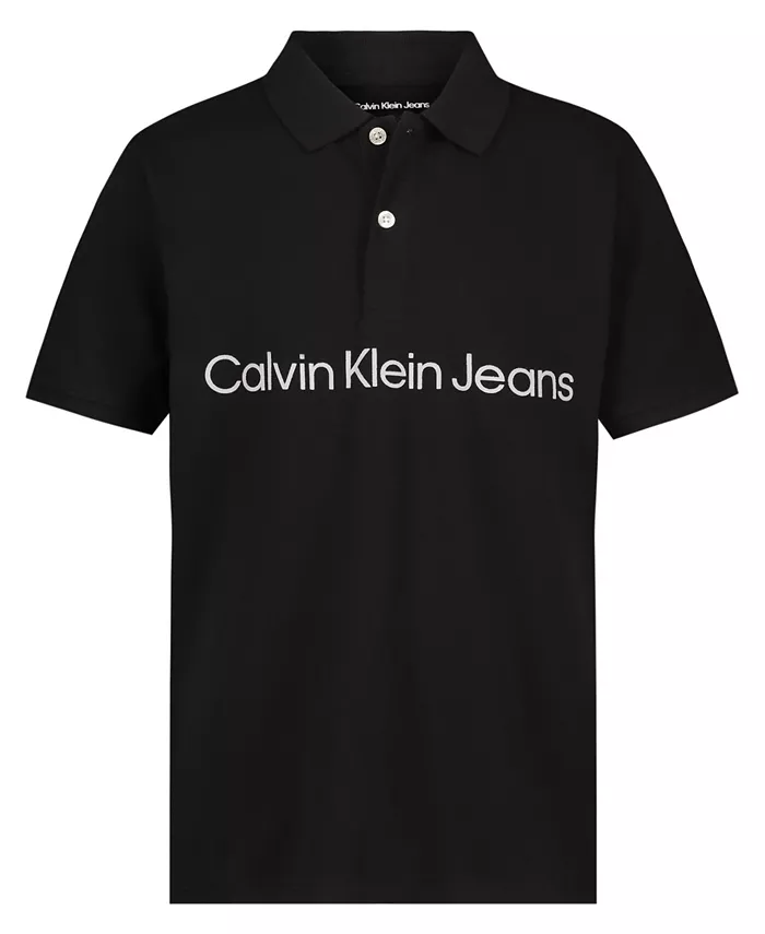 

Поло с коротким рукавом для мальчиков старшего возраста Calvin Klein, черный