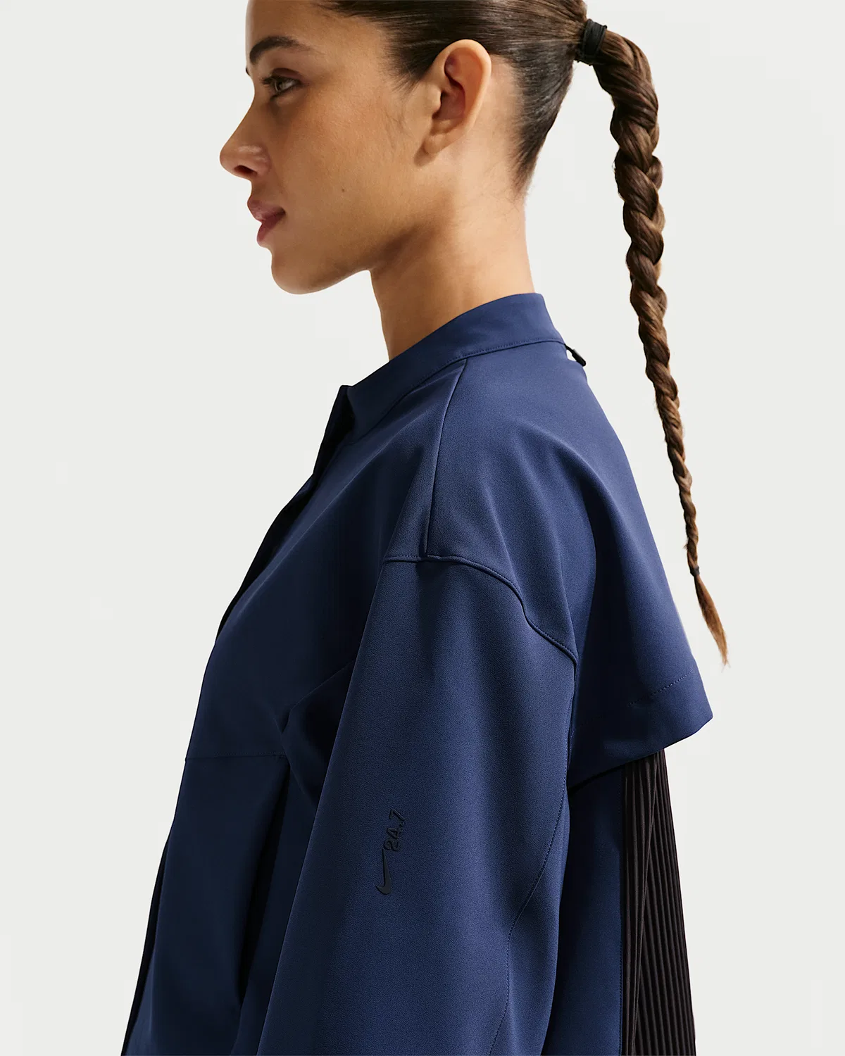 Женская куртка Nike 24.7 PerfectStretch Dri-FIT свободного кроя, Midnight Navy/Black/Dark Obsidian — фото 3