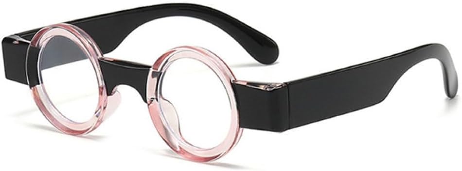 

Солнцезащитные очки в стиле ретро-стимпанк, маленькие круглые, двухцветные, для женщин, с прозрачными линзами, оправа для очков, солнцезащитные очки для мужчин, защита от УФ-излучения UV400 LANGSER, Pink Black Clear