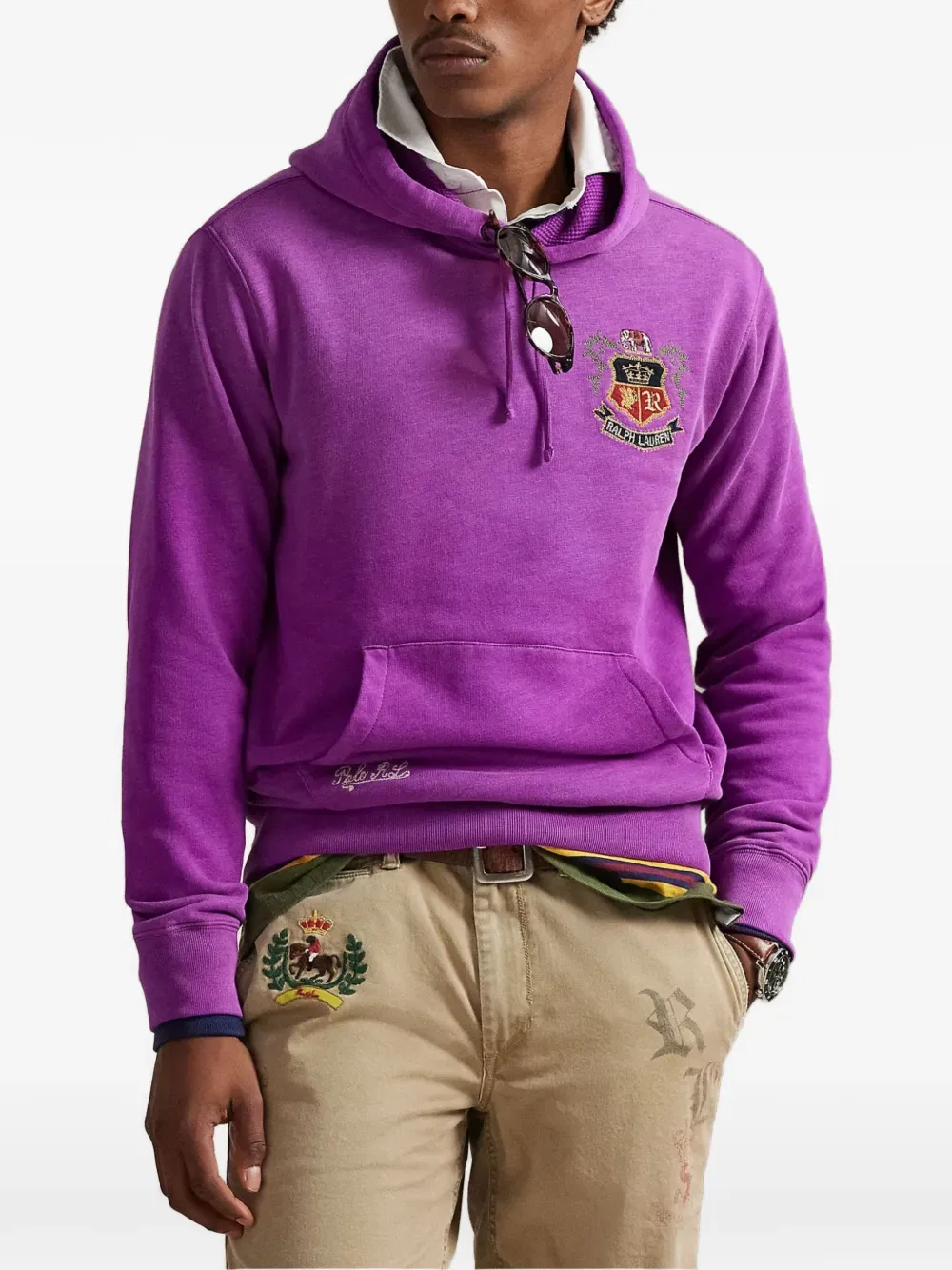 Толстовка с вышитым гербом Polo Ralph Lauren, фиолетовый — фото 2