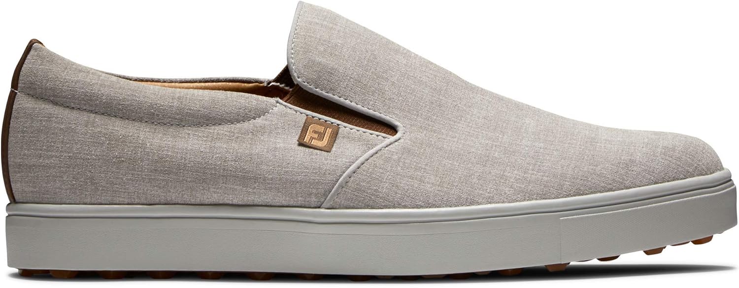Мужские слипоны для гольфа FootJoy Men's Club Casuals, белый/серебристый — фото 2