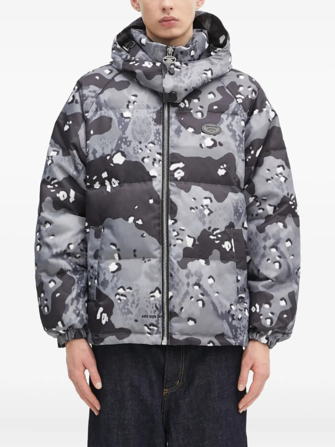 

Куртка с капюшоном и камуфляжным принтом AAPE BY *A BATHING APE, серый