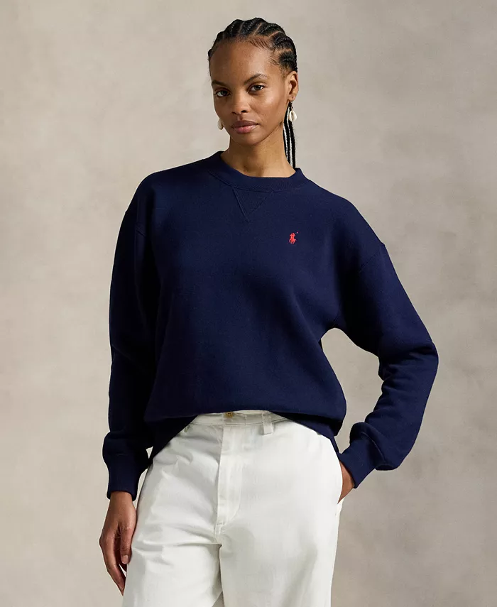 

Женская флисовая толстовка с круглым вырезом Polo Ralph Lauren, синий