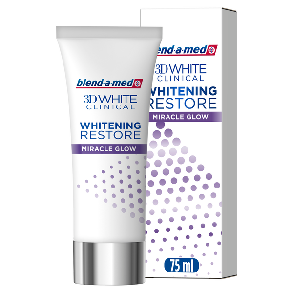 

Зубная паста, 75 мл Blend-A-Med 3D white clinical whitening restore miracle glow