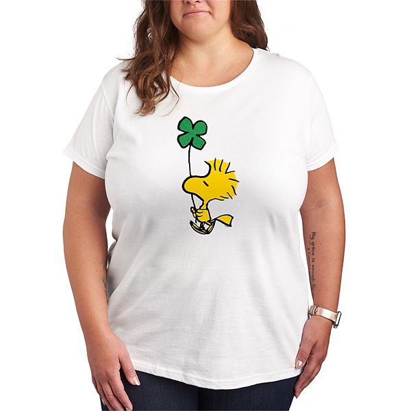 

Футболка с принтом Peanuts Woodstock и блестками в виде клевера, Plus size Licensed Character, White, Белый, Футболка с принтом Peanuts Woodstock и блестками в виде клевера, Plus size Licensed Character, White