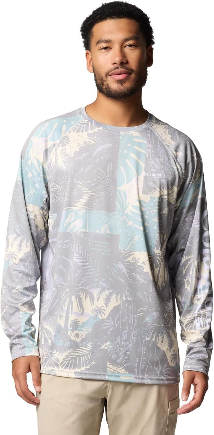 

Columbia мужская футболка PFG Terminal Tackle с длинным рукавом, Lemon Wash Tarpon Trek