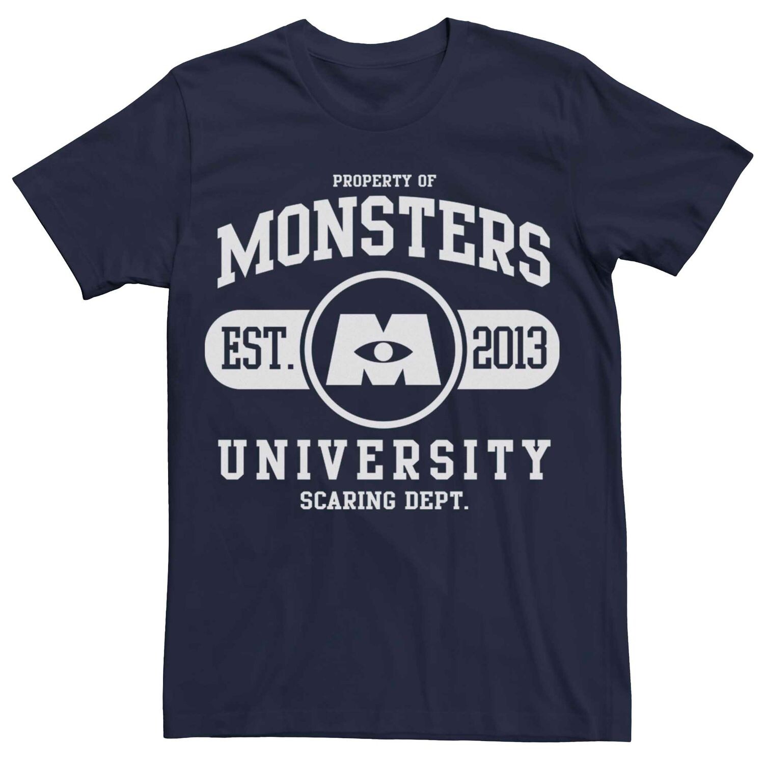 

Мужская футболка с логотипом Disney Pixar Monsters University School Licensed Character, синий