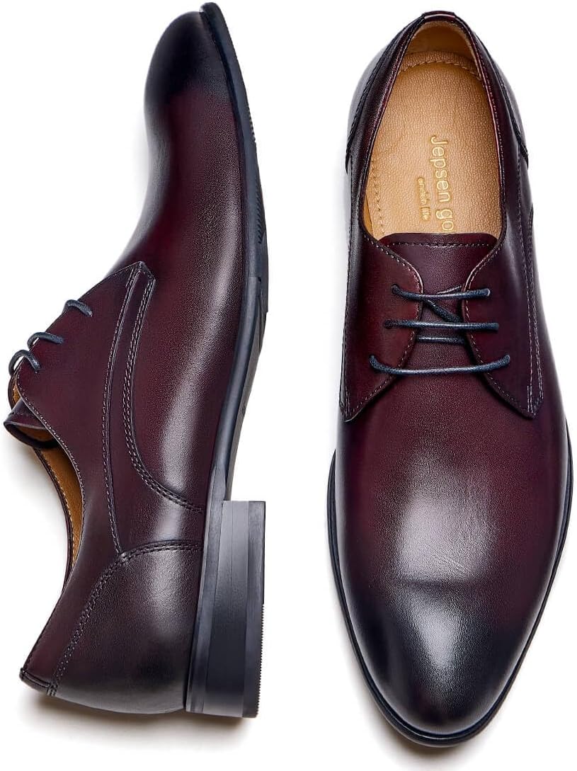 Мужские классические туфли Jepsengord Wingtip из натуральной кожи коровы, оксфорды с брогированием, формальные деловые и свадебные дерби Jepsen Gord, бордовый — фото 3
