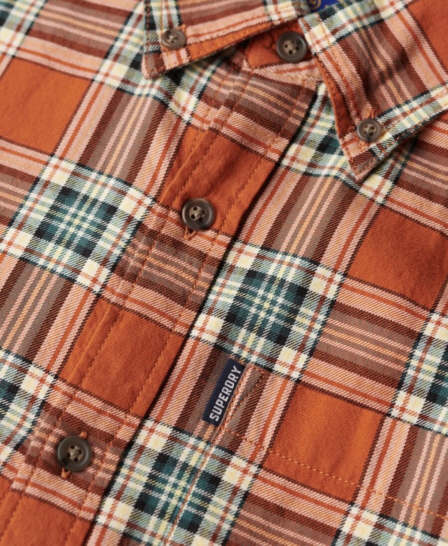 Рубашка на пуговицах классического кроя Superdry, оранжевый/светло-оранжевый — фото 4