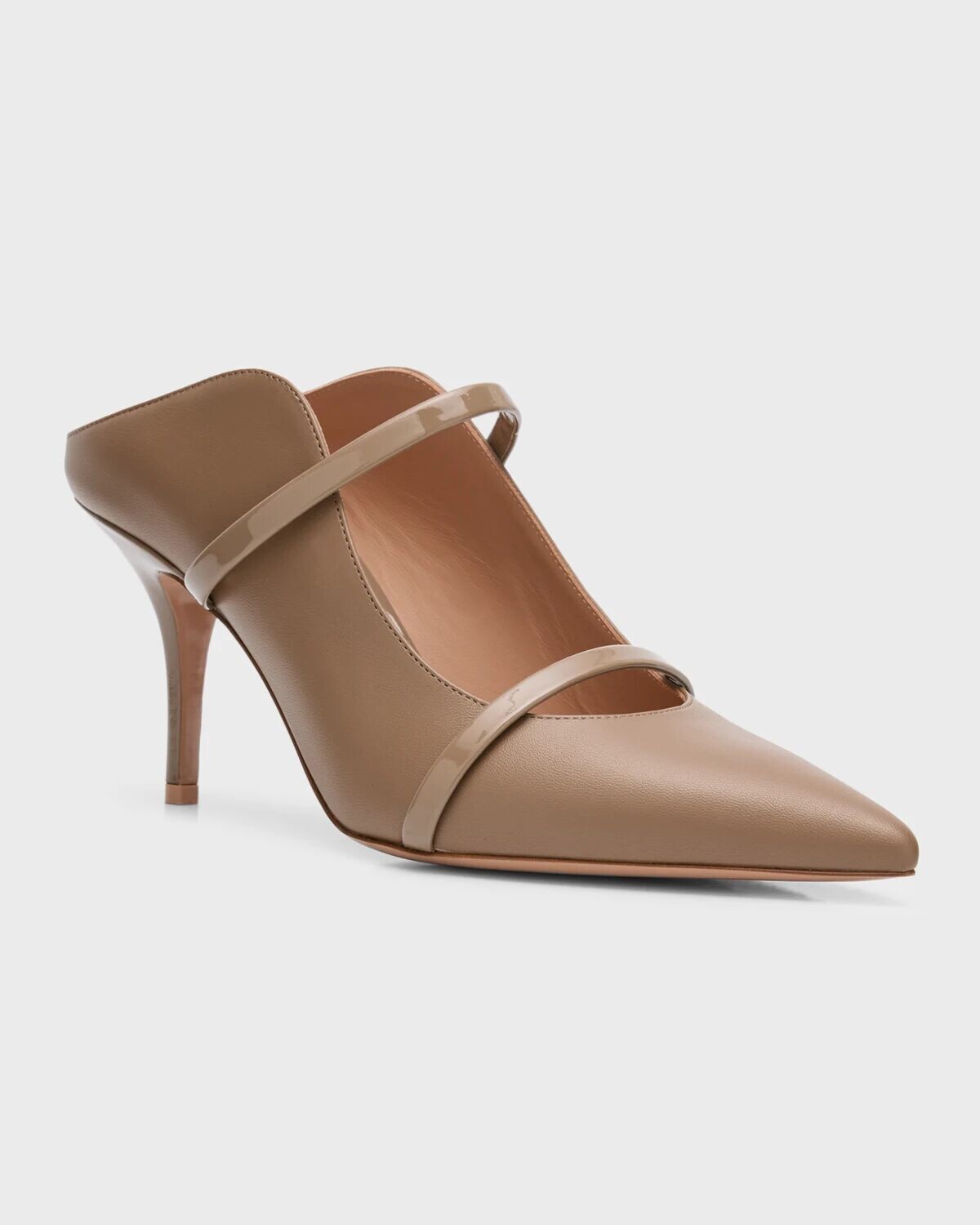 Кожаные туфли-мюли Maureen с двумя ремешками Malone Souliers, цвет Taupe — фото 3