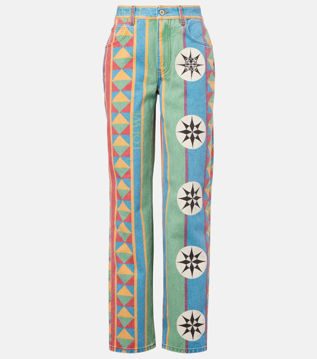 

Прямые джинсы Paula's Ibiza с принтом Loewe, разноцветный