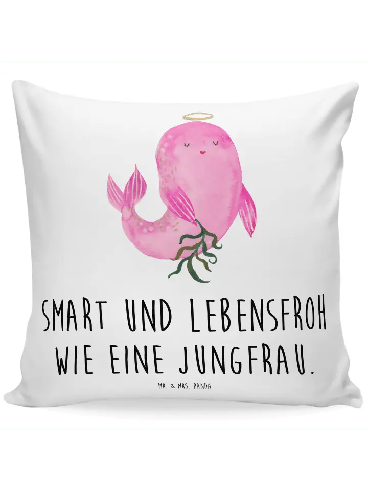 

Подушка Mr & Mrs Panda 40x40 Sternzeichen Jungfrau, белый