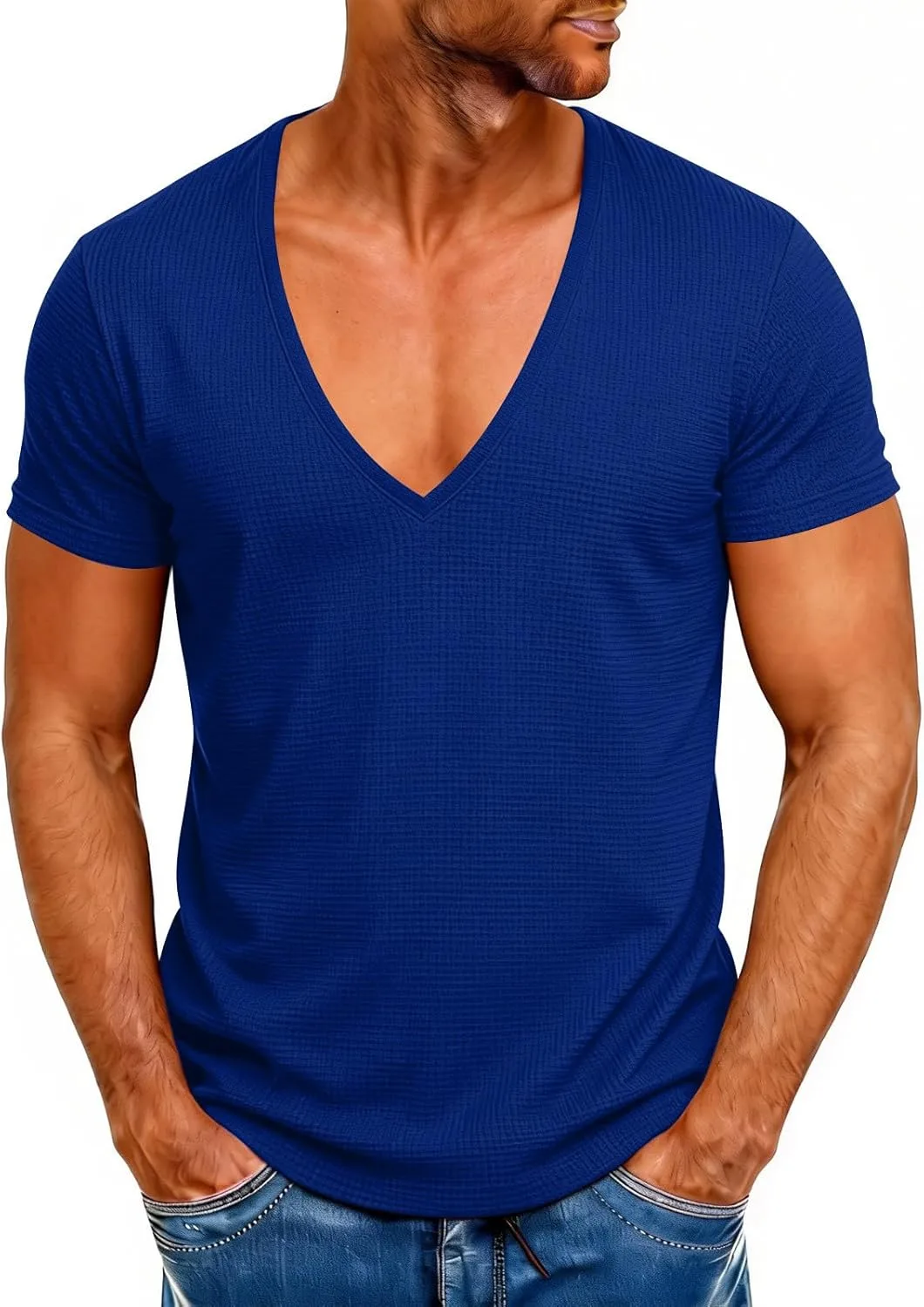 

Мужская футболка с глубоким V-вырезом Slim Fit Stretch Cambkatl