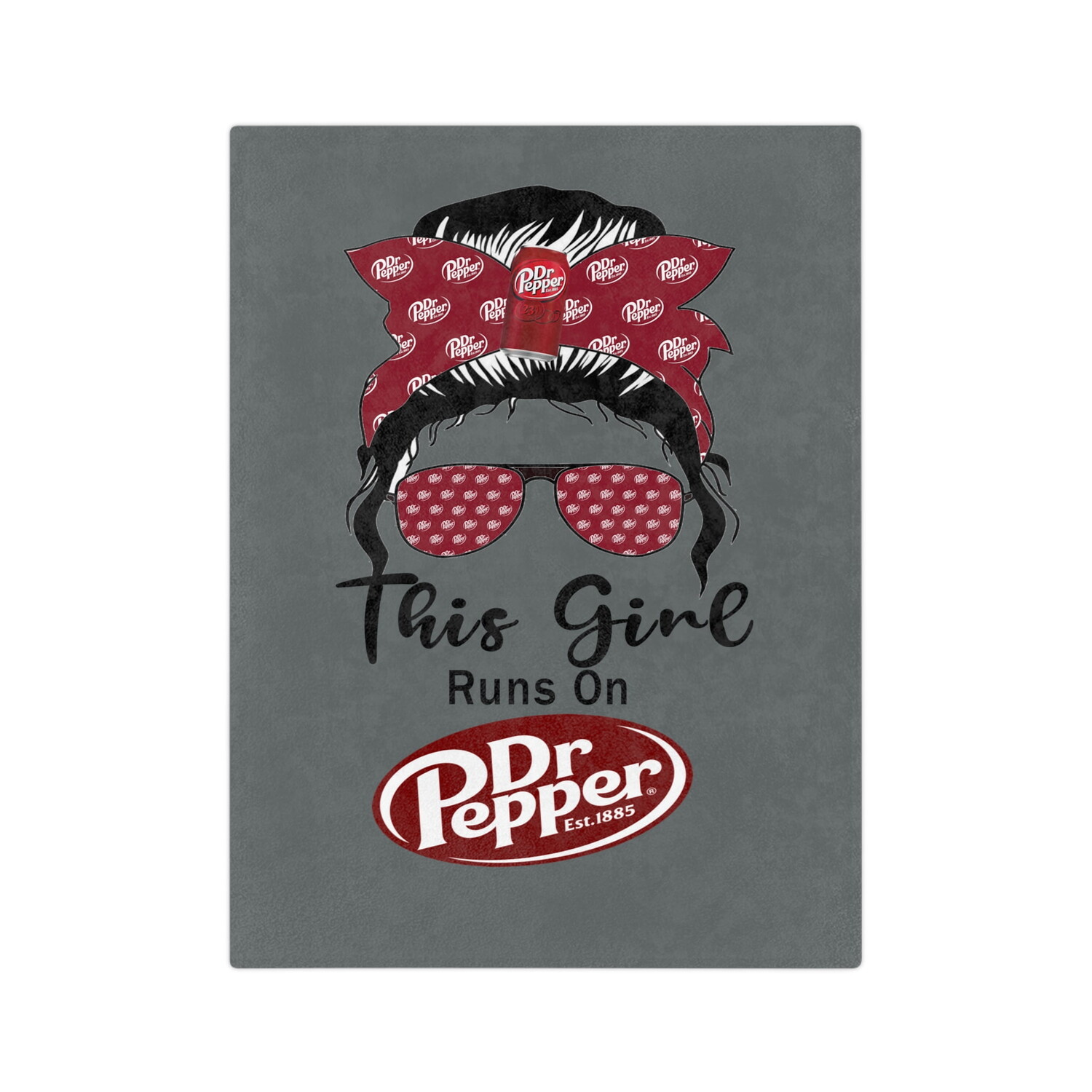 

Одеяло из микрофибры Dr. Pepper Velveteen, серый/красный