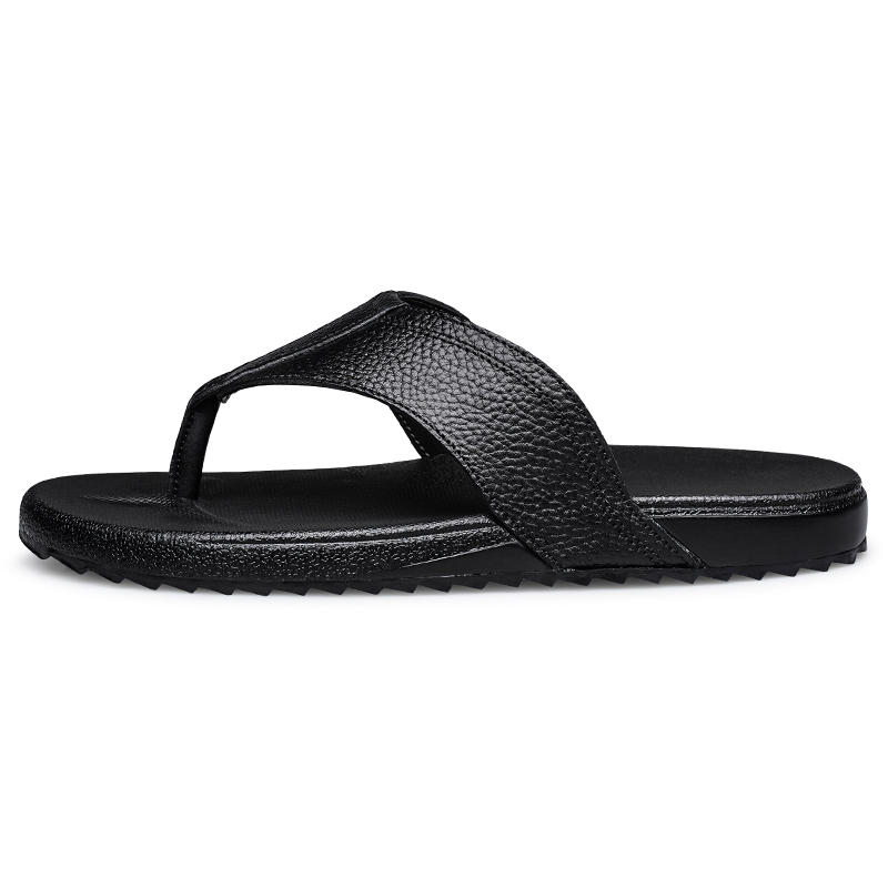 

Износостойкие шлепанцы мужские, черные, однотонные Wen Nai, Black Plain