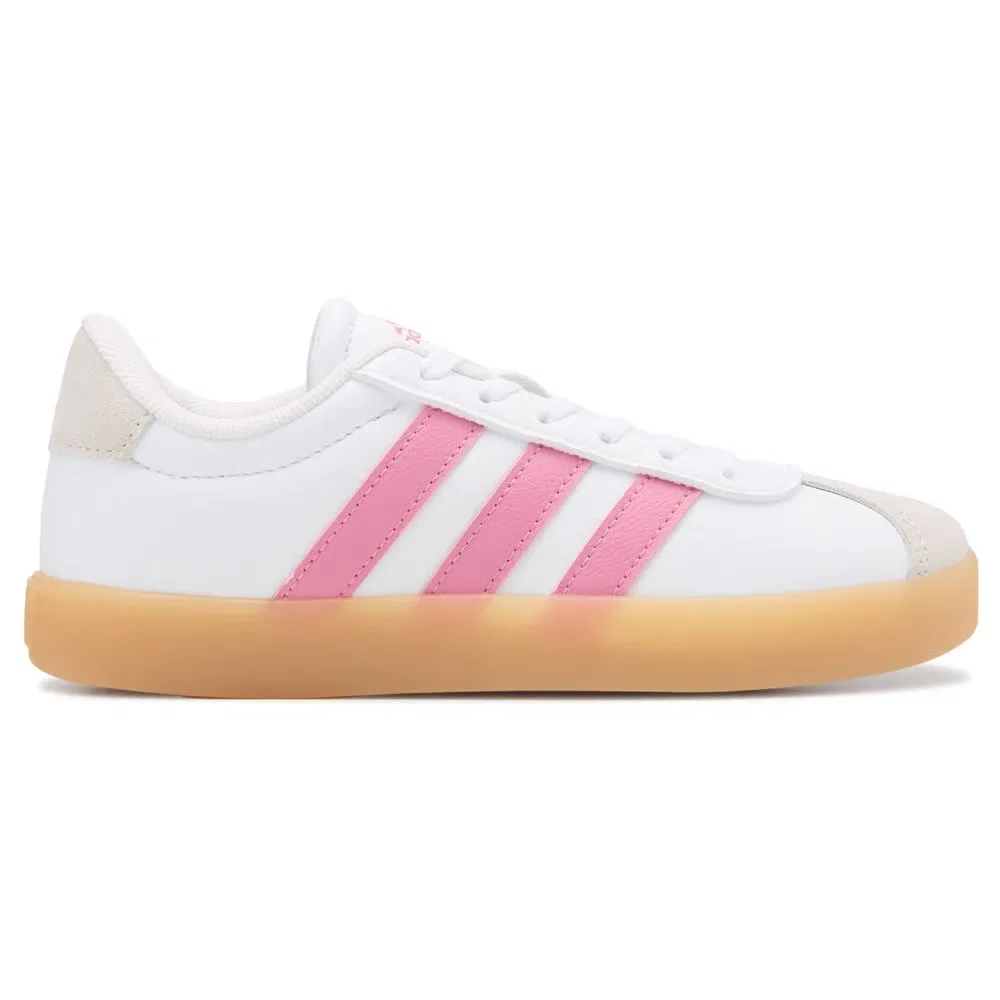 Детские кроссовки VL Court 3.0 Adidas, White/Pink/Gum — фото 2