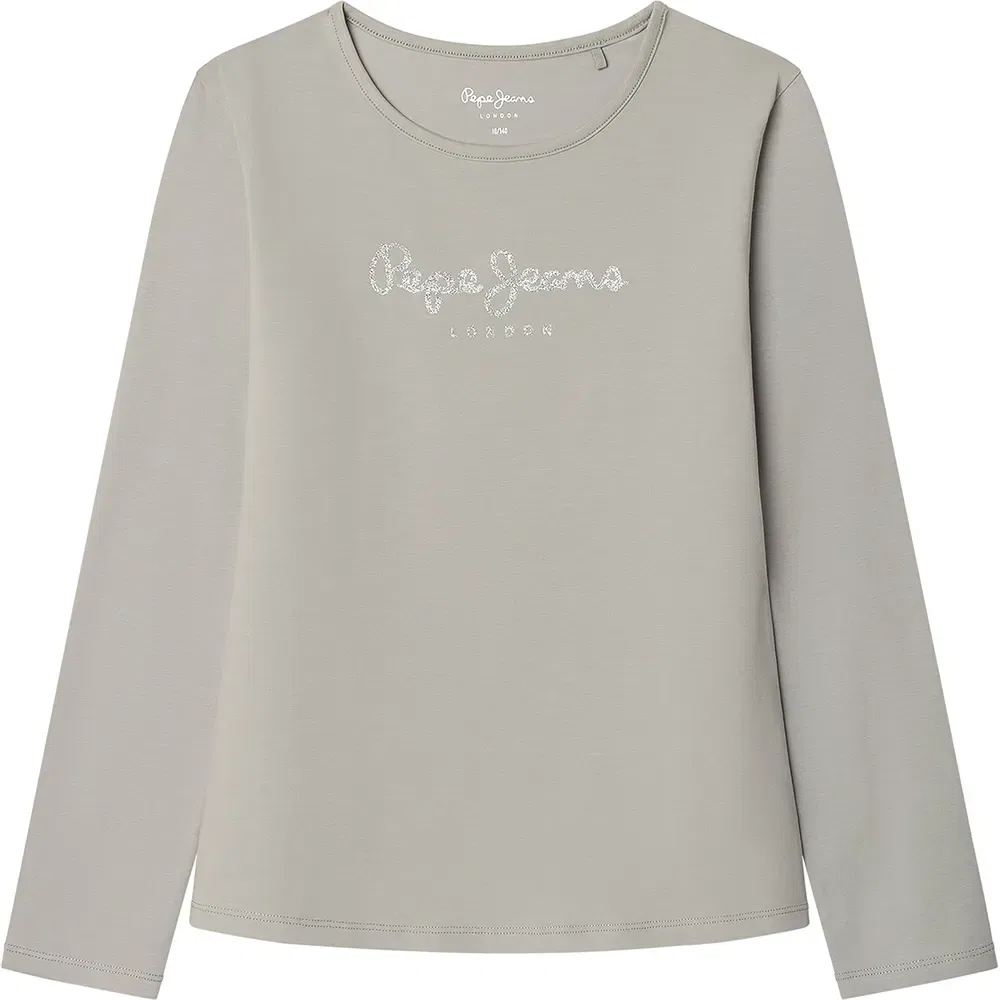 Футболка с длинным рукавом Hana Glitter Pepe Jeans, серый