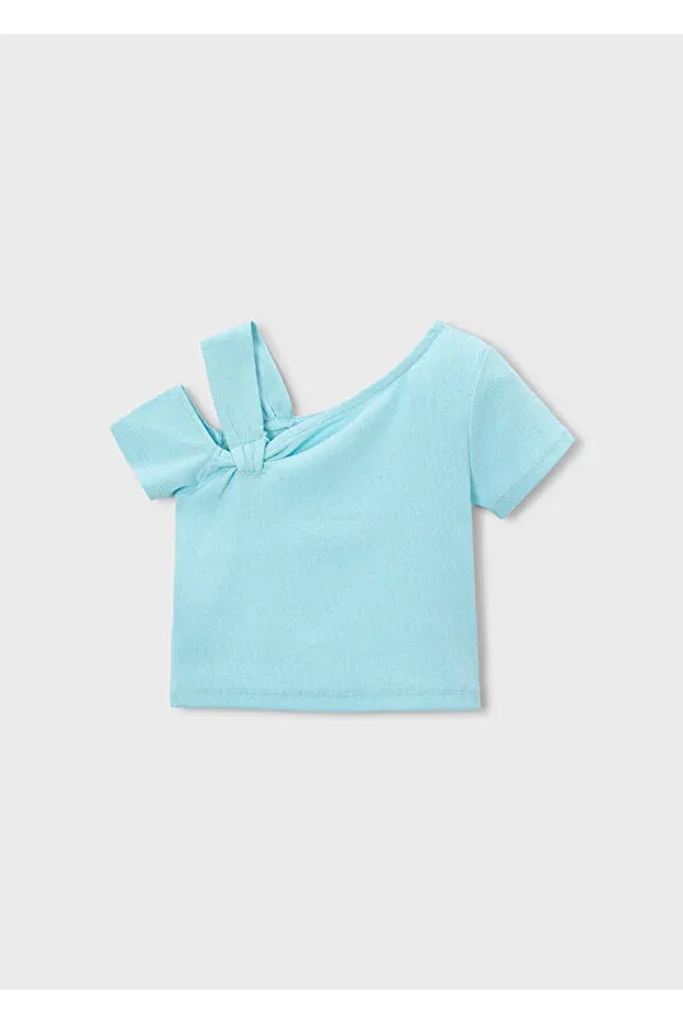Детская футболка для девочек с коротким рукавом Mayoral, Light Blue