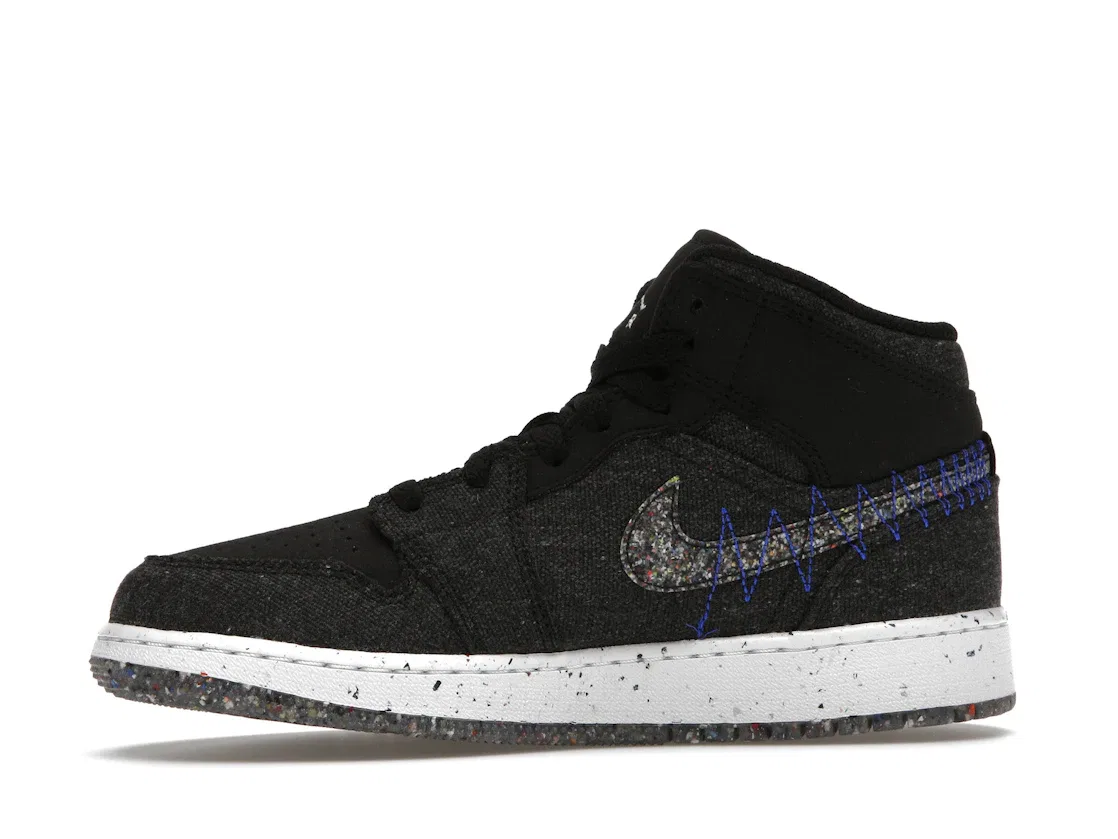 Детские кроссовки Lifestyle с принтом Jordan 1 Mid SE Crater Jordan, Black/Multi-Color-Racer Blue-White — фото 3