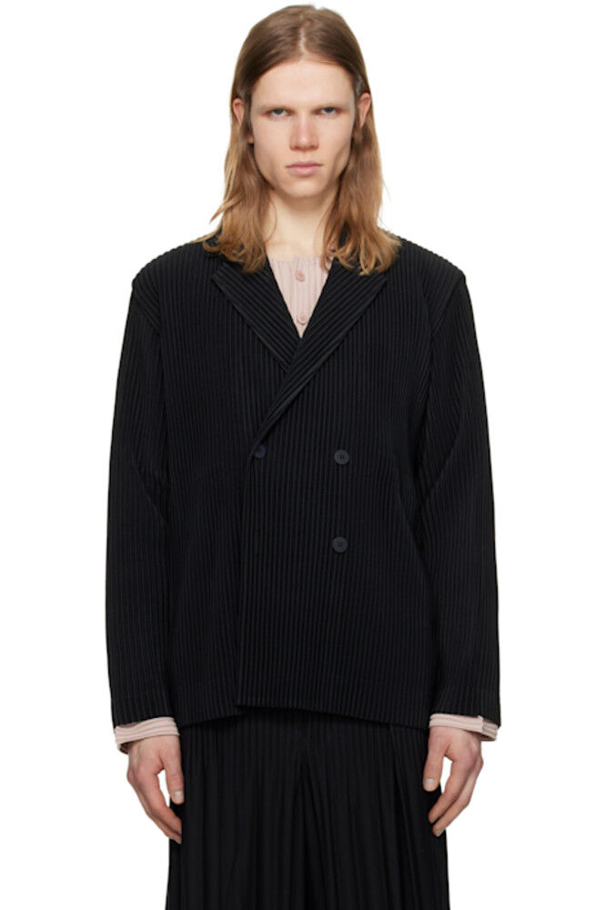 

Черный блейзер со складками 1 HOMME PLISSÉ ISSEY MIYAKE
