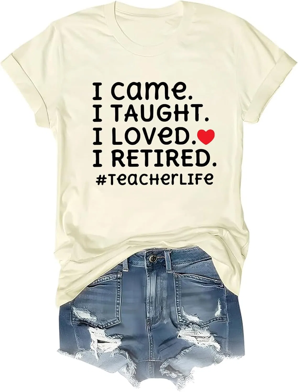 Мужская футболка с принтом I Came I Loved I Retired, Creamy Yellow