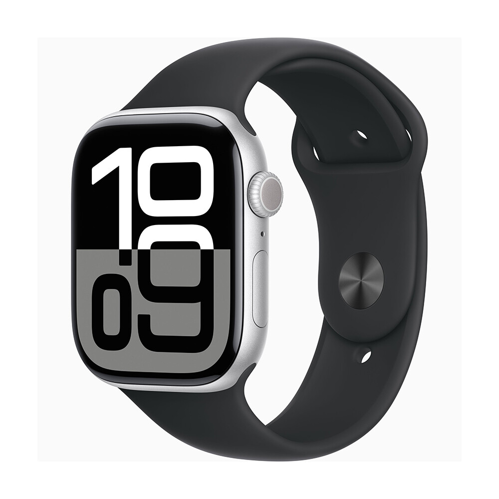 

Умные часы Apple Watch Series 10 (GPS), 46 мм, Silver Aluminum Case/Black Sport Band - XL, Черный, Умные часы Apple Watch Series 10 (GPS), 46 мм, Silver Aluminum Case/Black Sport Band - XL