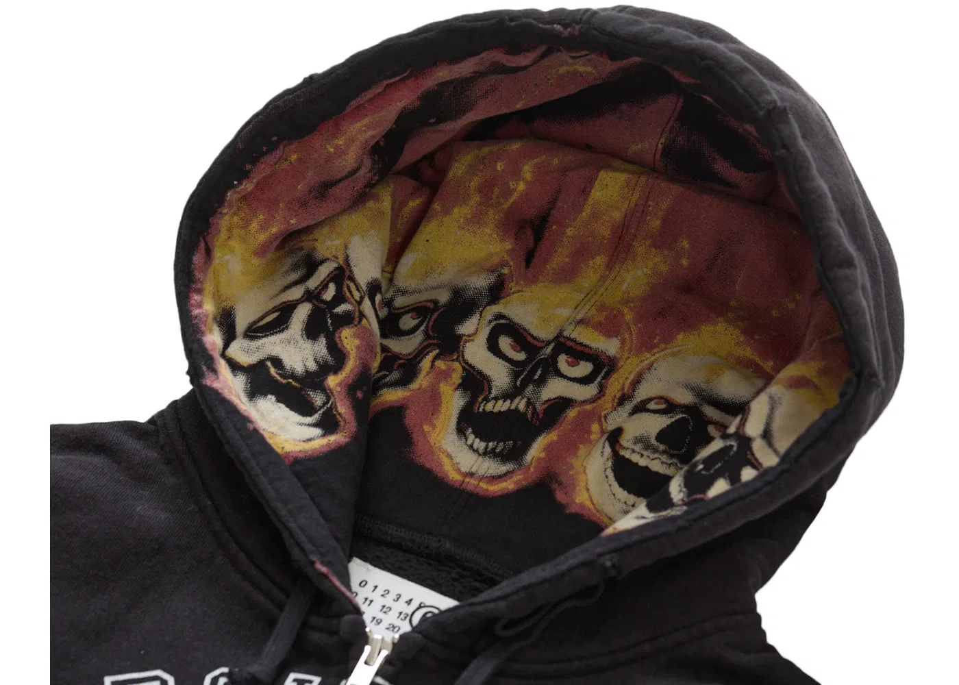 Мужская худи с принтом Supreme MM6 Maison Margiela Zip Up Hooded Sweatshirt, Black — фото 3