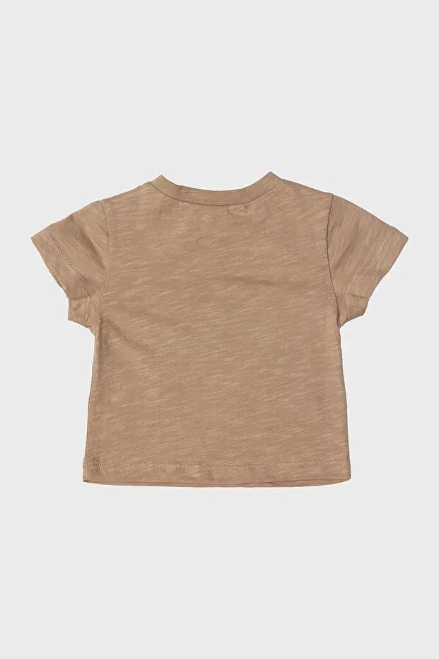 Детская футболка для мальчиков с принтом Layette, Beige — фото 2