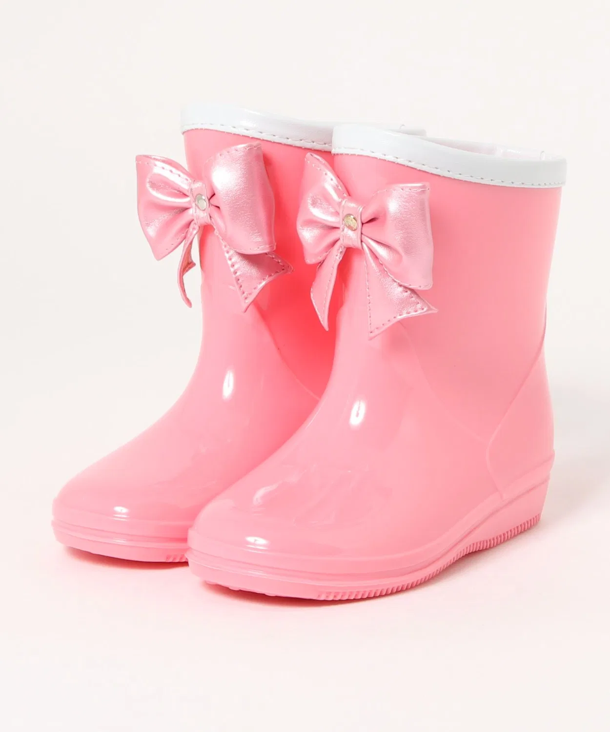 Детские дождевые сапоги с бантом Pink TSURUYA