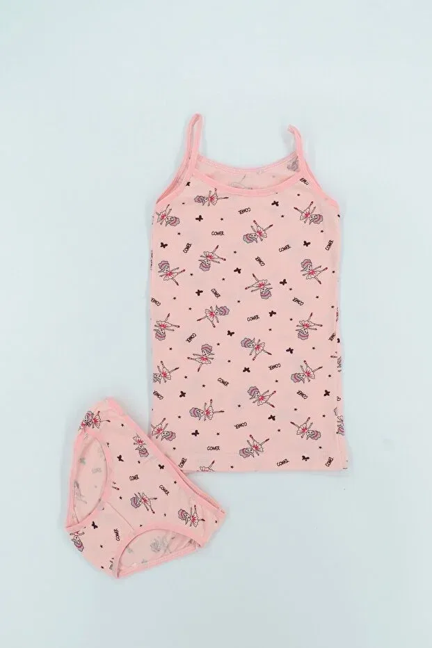 Детский комплект для девочек с цветочным принтом Adn Kids, Pink Gray