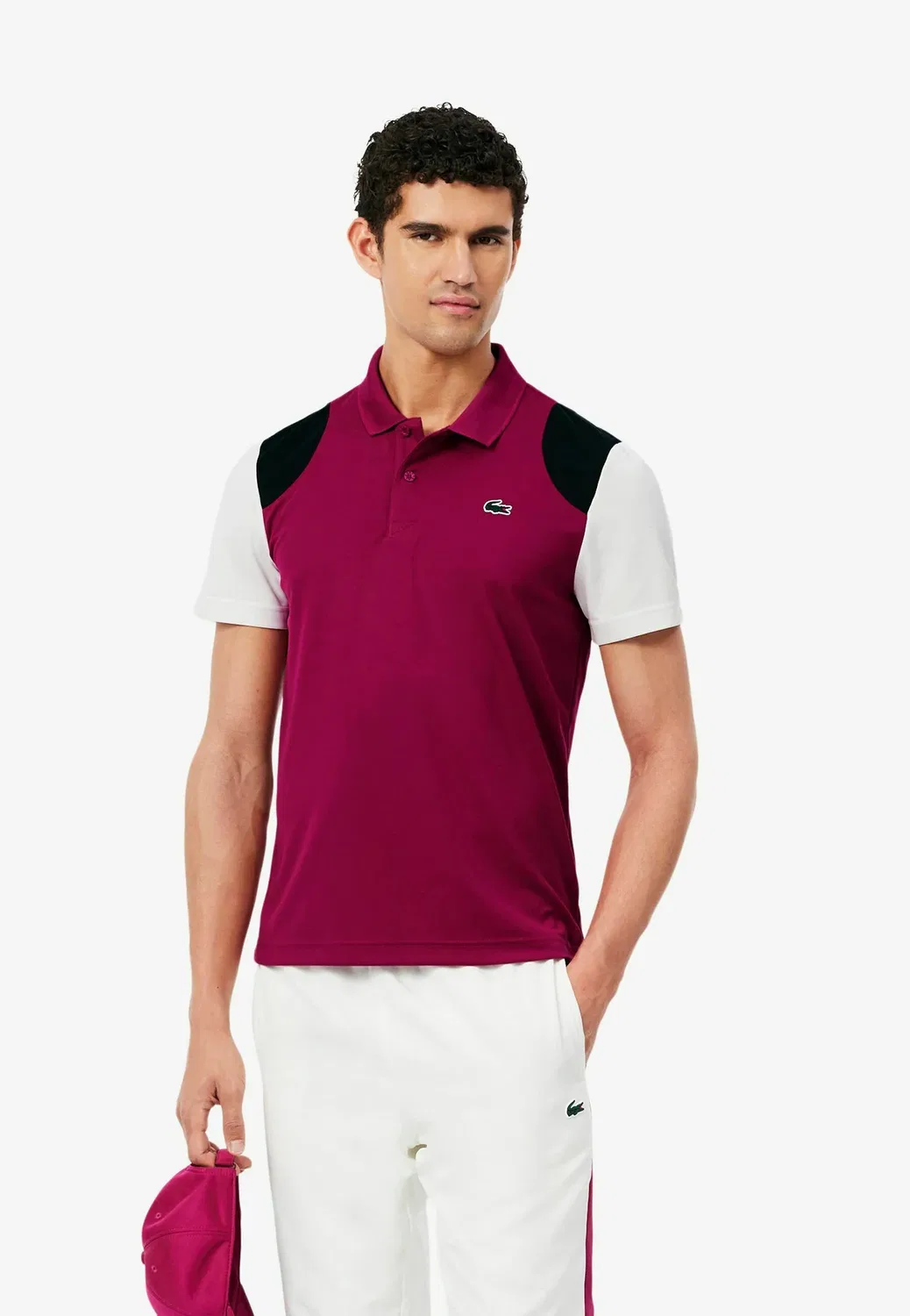 Рубашка поло Lacoste, Rose Fushia Vert Blanc-Ty