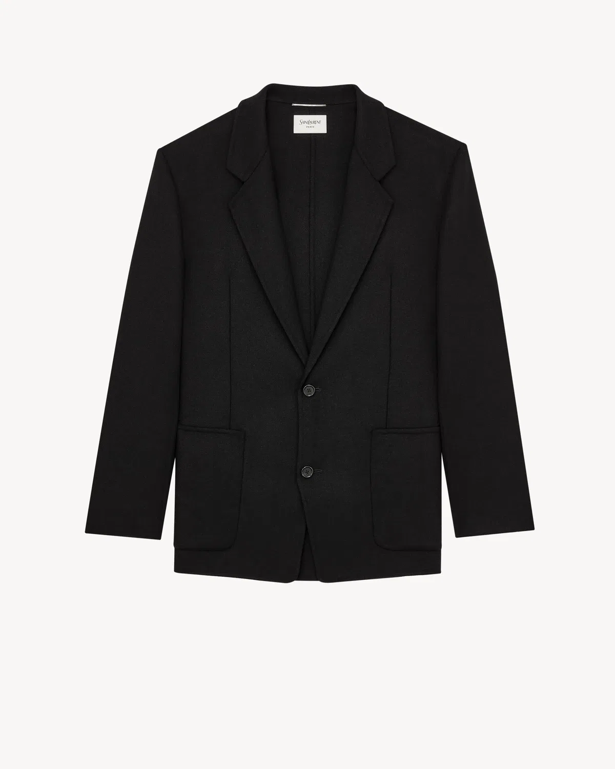 Однобортный пиджак из войлока SAINT LAURENT, черный
