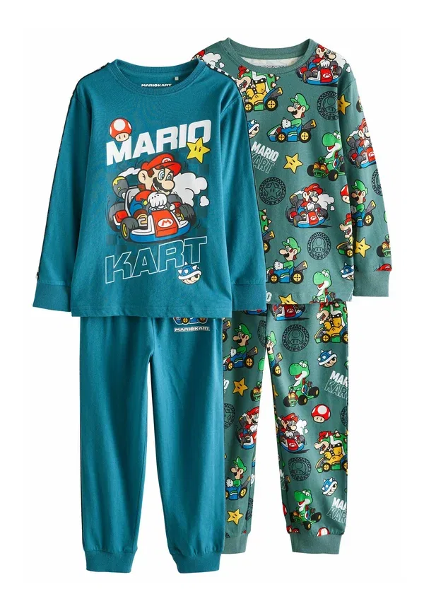 Комплект пижамы с принтом Super Mario, Next, Mario Kart Green Blue, синий/зеленый