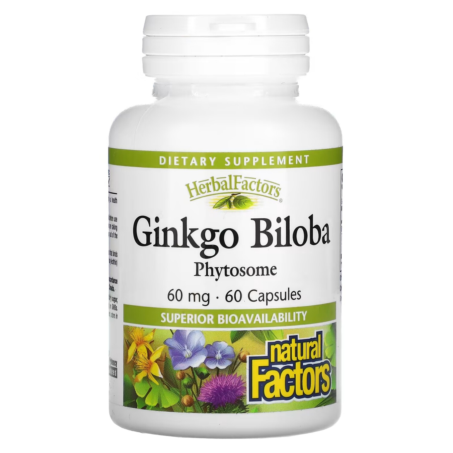 

Natural Factors фитосомы гинкго билоба, 60 мг, 60 капсул