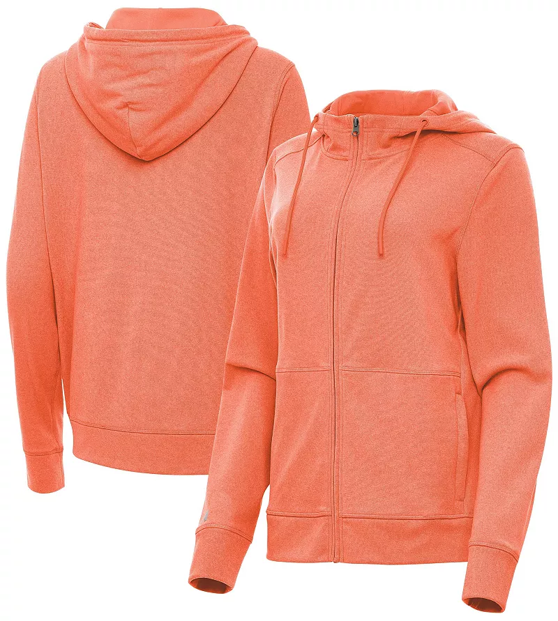 

Женская толстовка для гольфа с молнией во всю длину Antigua Seeker, цвет Mango Heather