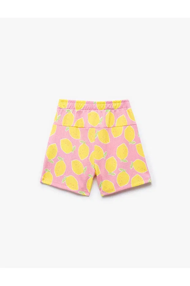 Детские шорты для девочек с принтом Lemon printed Koton, Pink Patterned — фото 2