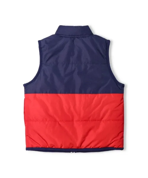 Детский стеганый жилет с водоотталкивающей пропиткой, модель 25MJ Taffeta Kirikae, moujonjon, Navy — фото 2