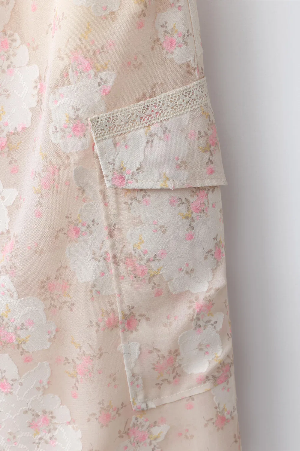 Брюки-карго с цветочным принтом ZARA, Pink — фото 4