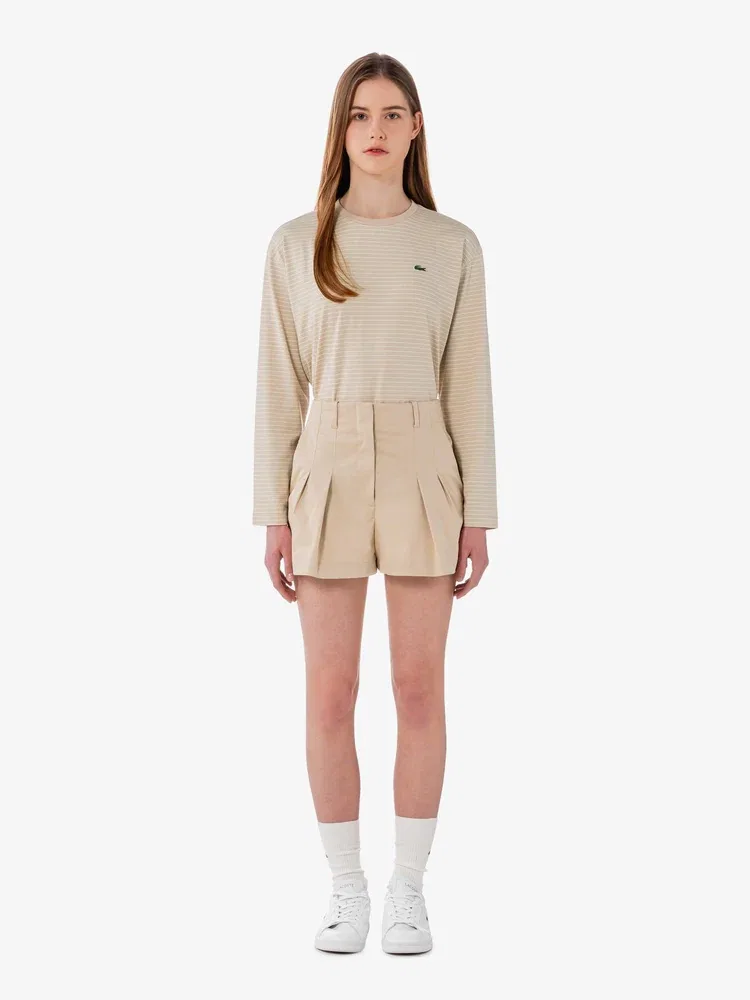Шорты LACOSTE Bermudas, из габардина, бежевые — фото 4