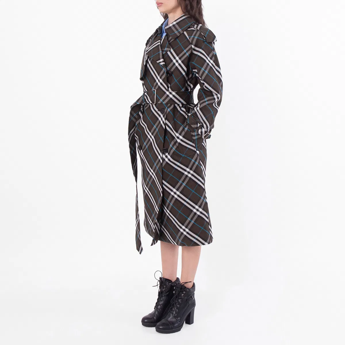 Пальто-тренч длинное с принтом Nova Check Snug Check-Print Long Trench Coat Burberry, Snug Ip Check — фото 3