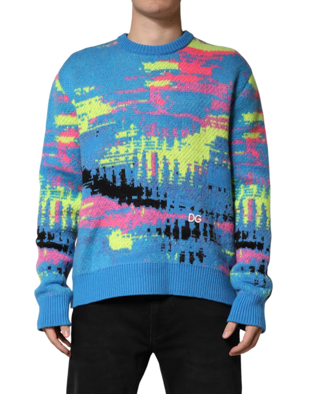 Мужской пуловер с ярким принтом CrewNeck Pullover Dolce & Gabbana, Multicolor — фото 2