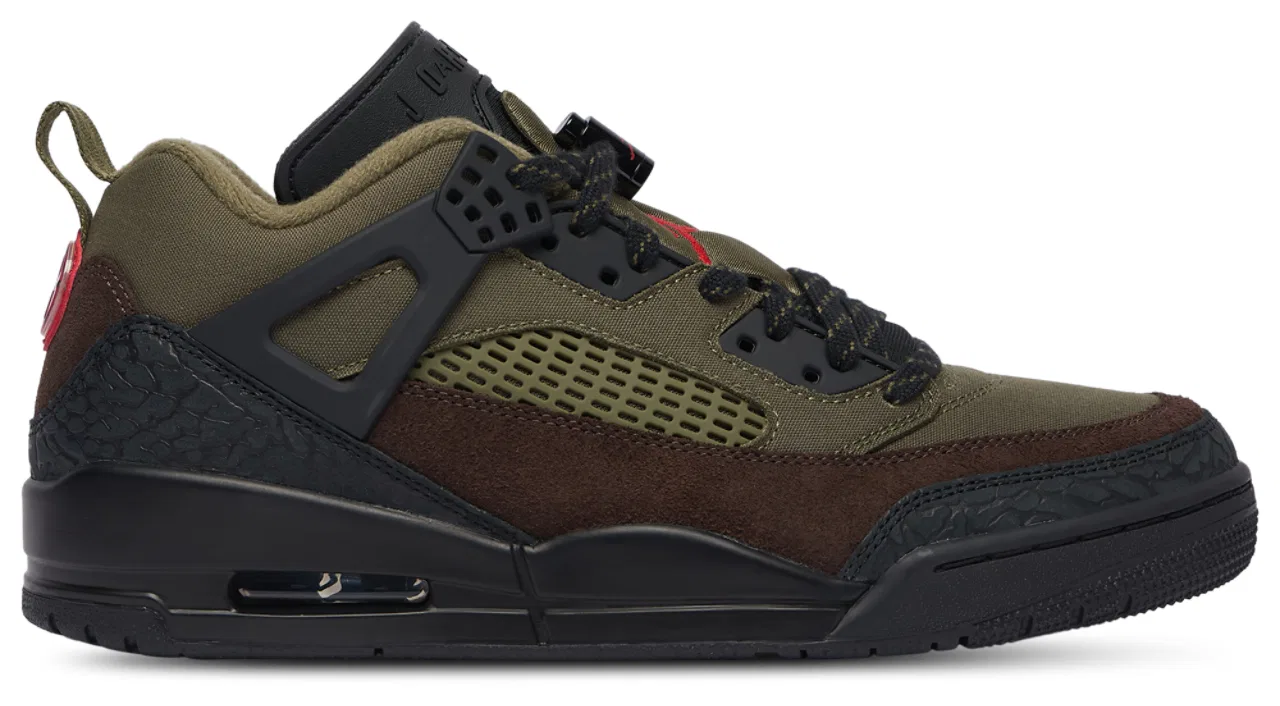 Кроссовки для мальчиков Spizike Low Jordan, цвет Medium Olive/University Red/Black