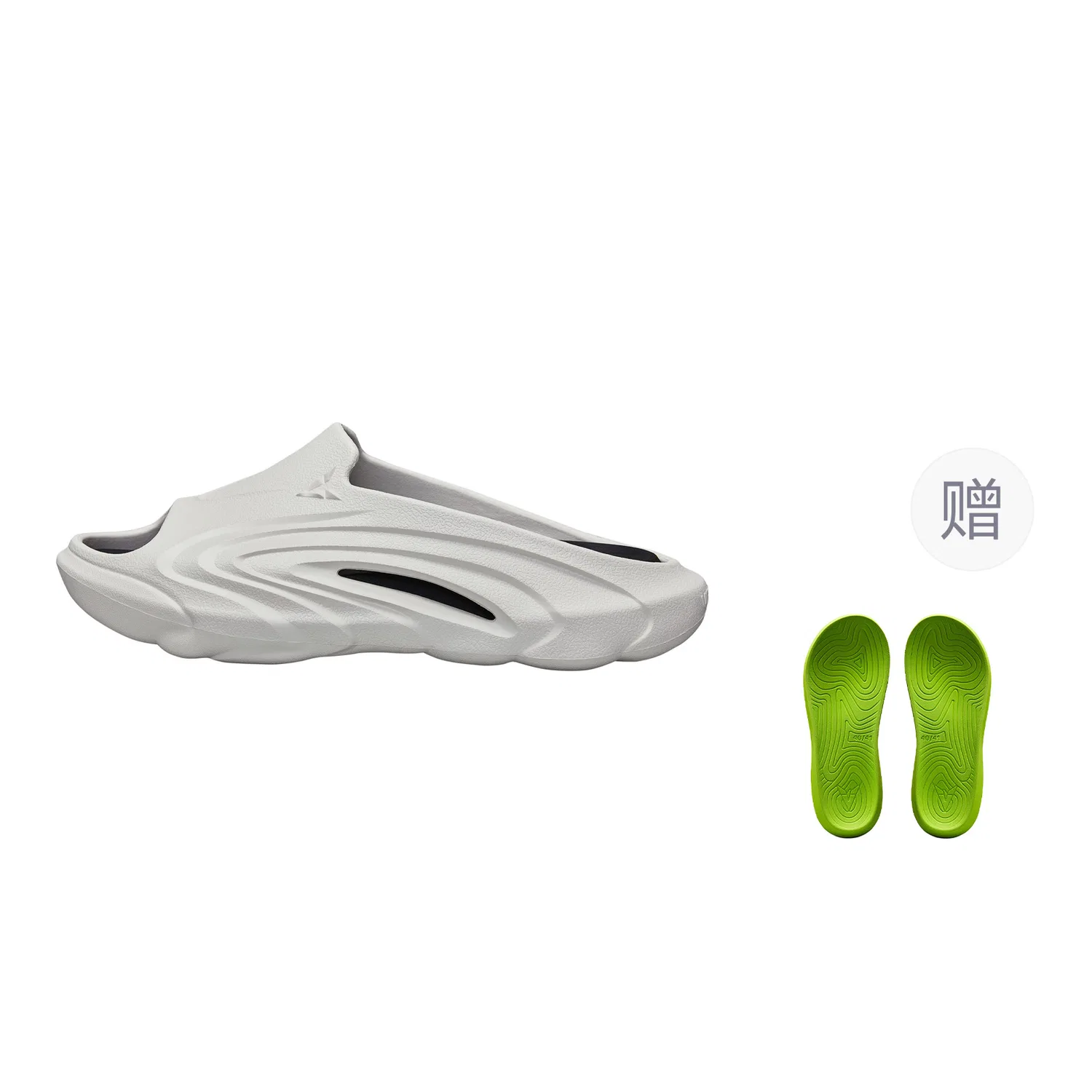 Детские шлепанцы из EVA Midnight White+Green Insole VEIDOORN, Цвет Midnight White+Green Insole