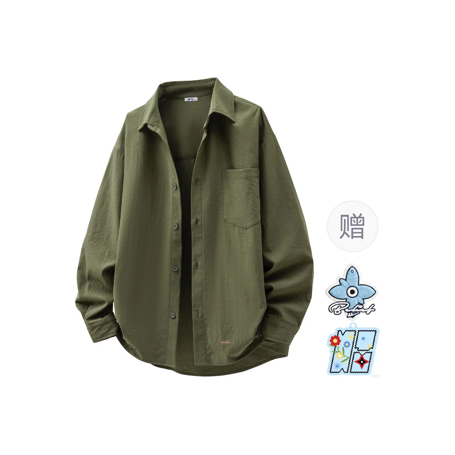 Детская рубашка с воротником Army Green WARRIOR