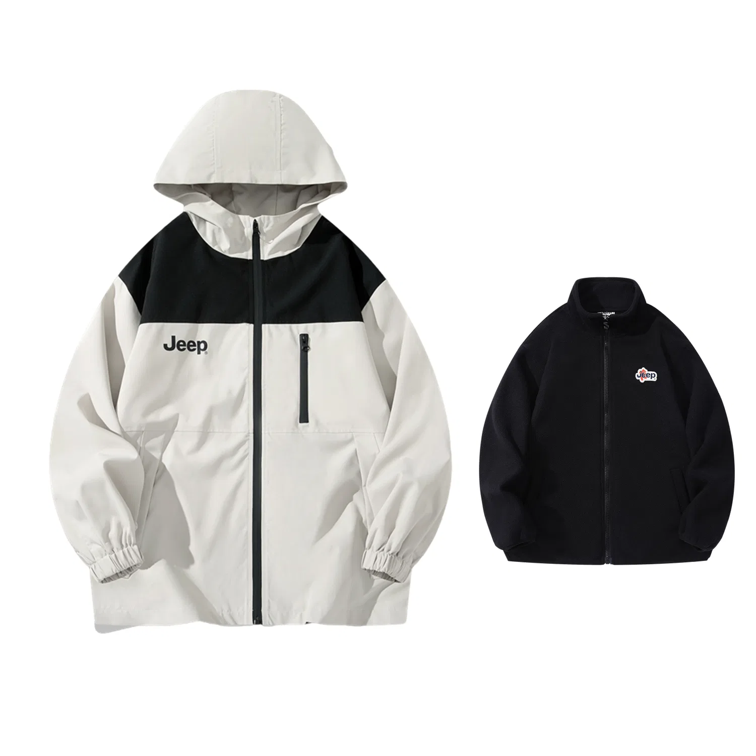 Детская куртка утепленная трехслойная Jeep, Ecru (Three-in-One Thickened Coat)