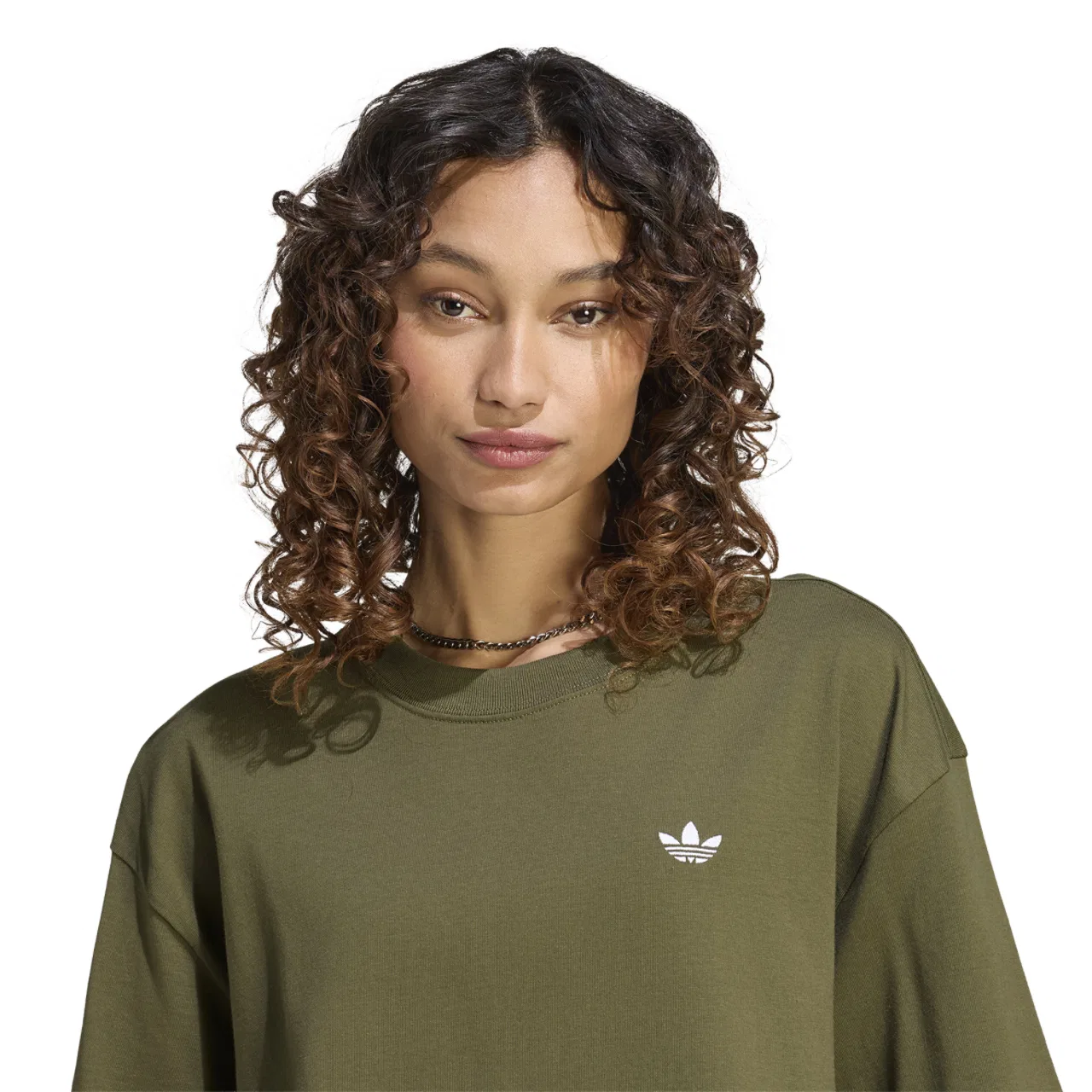 Футболка женская Essentials Boyfriend Adidas, цвет Olive Strata — фото 3
