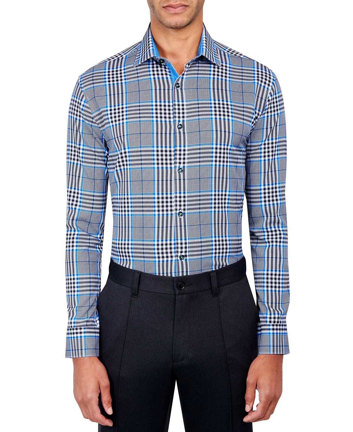 

Мужская классическая рубашка slim fit в клетку Society of Threads, синий